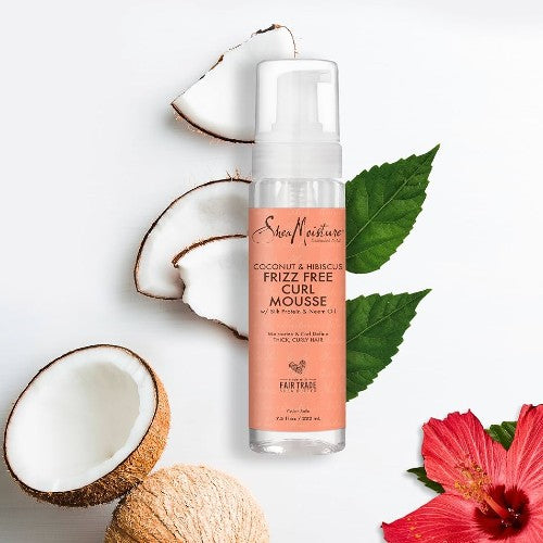 SheaMoisture Mousse bouclée sans frisottis à la noix de coco et à l'hibiscus, 7,5 oz | Afrometis