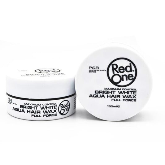 Red one bright white aqua hair wax