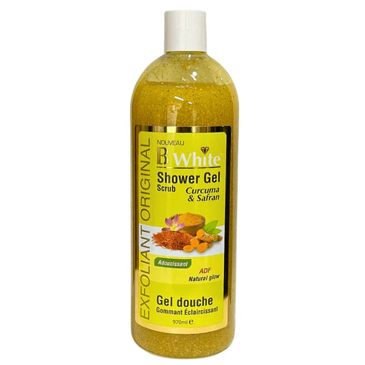 B white shower gel scrub curcuma & safran 970 ml