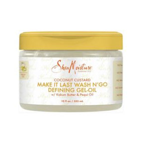 SheaMoisture Coconut Custard Make It Last Wash N' Go Gel-huile définissant 12 oz