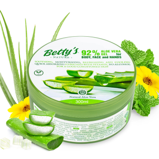 Betty's Gel Corps Apaisant à l'Aloe Vera Visage et Mains 100% Naturel 300 ml