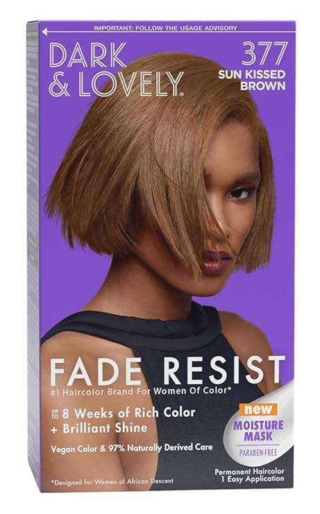 Dark and Lovely Fade Resist Permanent Hair Color 377 Sunkissed Brown