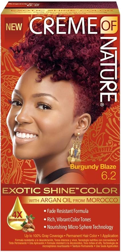 Exotic Shine Hair Color by Creme of Nature, 6.2 Burgundy Blaze