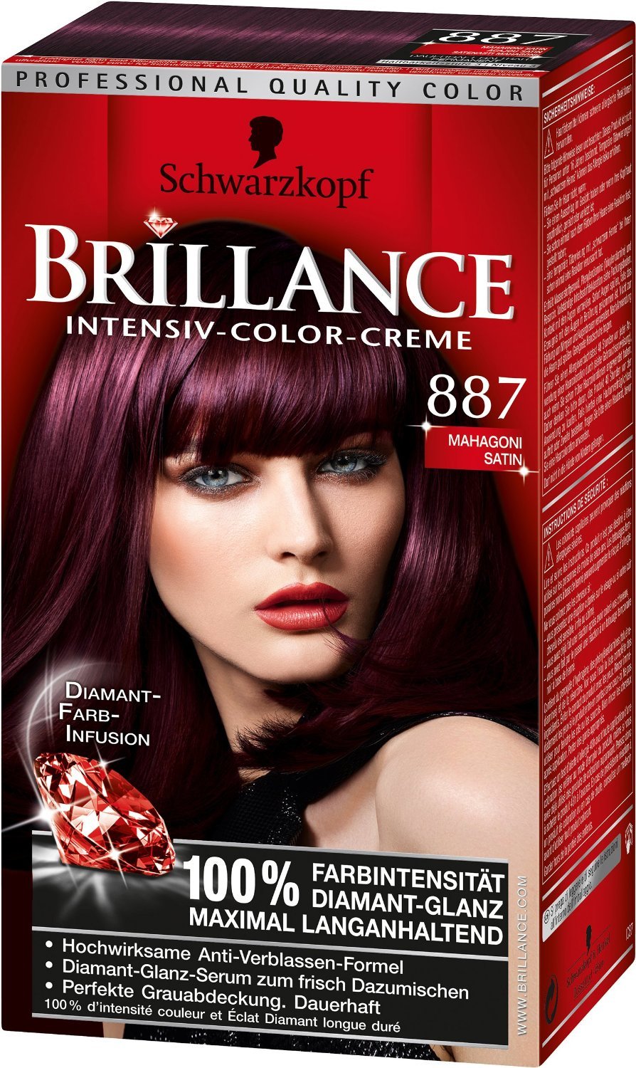 Schwarzkopf Brillance 887 Mahogany Satin Color Cream