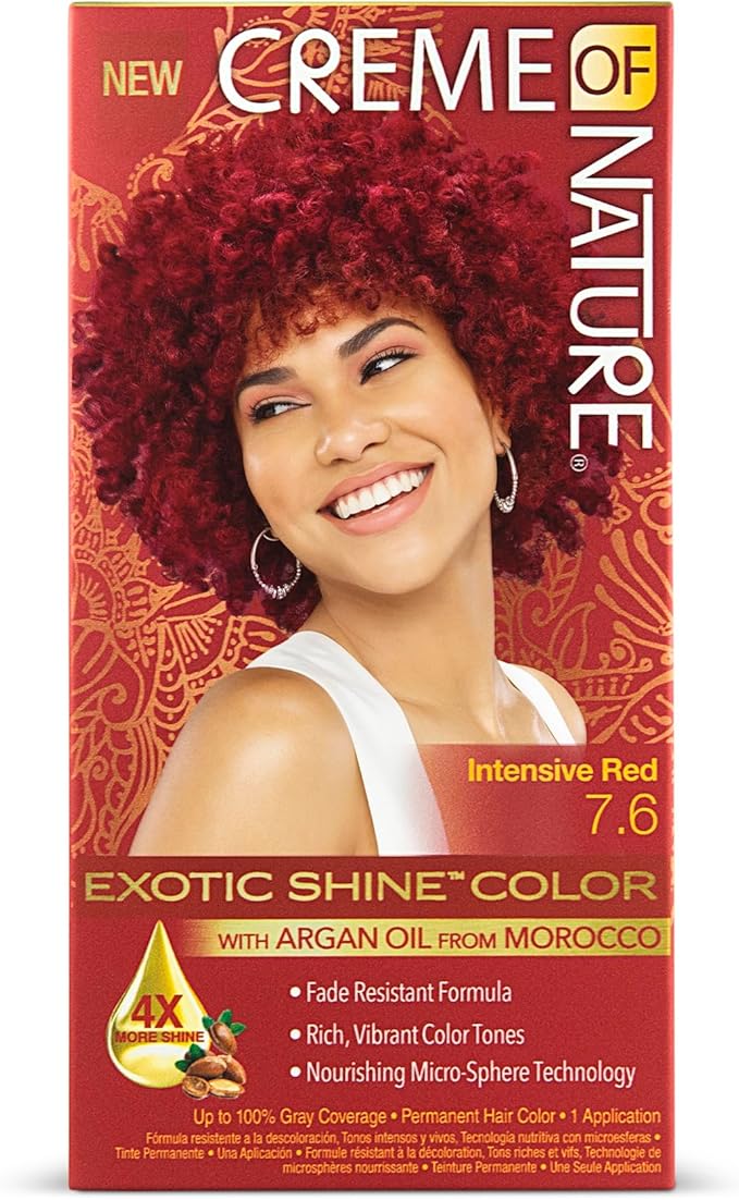 Creme of Nature Argan Womens Gel Hair Colour 7.6 Intensive Red