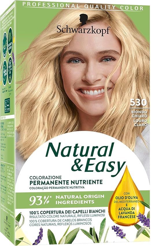 Schwarzkopf, Natural & Easy Nourishing Permanent Hair Dye, Shade 530 Light Blonde