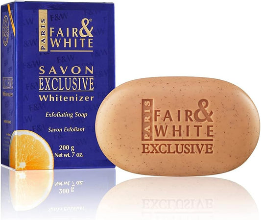 Savon exfoliant exclusif Fair and White | 7 onces / 200 g