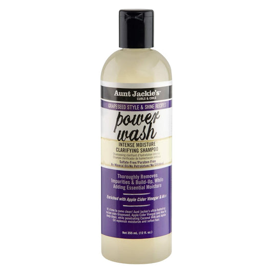 Aunt Jackie's Grapeseed Style and Shine Recipes Power Wash Shampooing clarifiant hydratant intense 340 ml