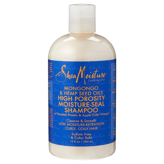 Shea Moisture Mongongo et huiles de graines de chanvre Shampooing hydratant à haute porosité, 13 oz