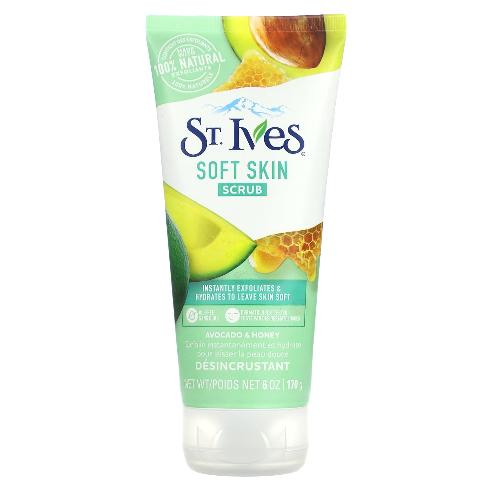 St. Ives, Gommage doux pour la peau, avocat et miel, 6 oz (170 g)