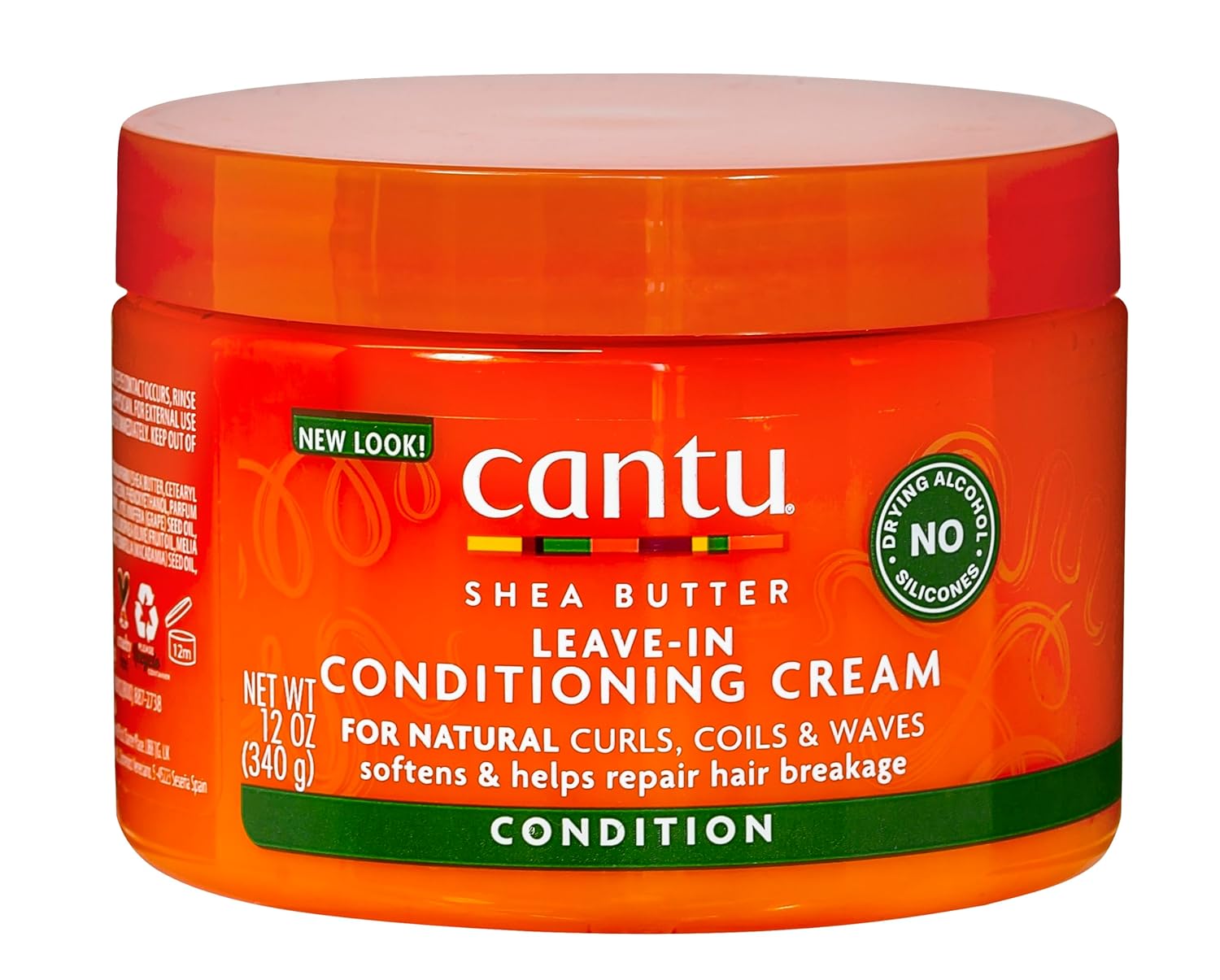 Cantu Beurre de karité pour cheveux naturels Crème réparatrice revitalisante sans rinçage, 340 g