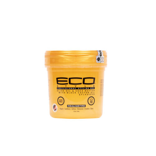 Ecoco Eco Style Gel Huile d'olive et beurre de karité Huile de ricin noire et graines de lin Tenue supérieure