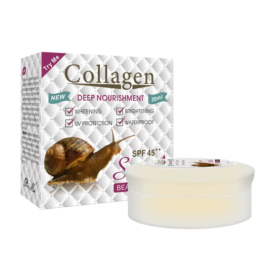 Crème hydratante pour le visage Spf 45 à base d'escargot et de collagène