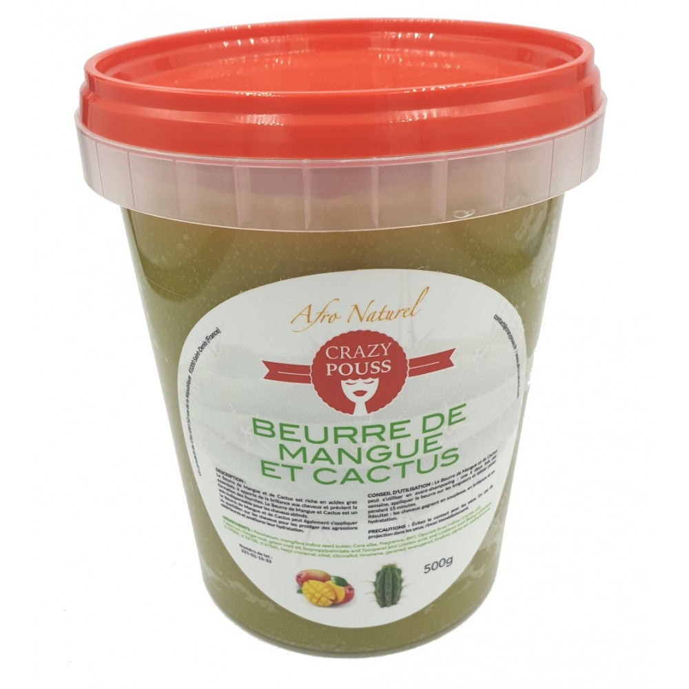 CRAZY POUSS Beurre de mangue et cactus pour cheveux 500g