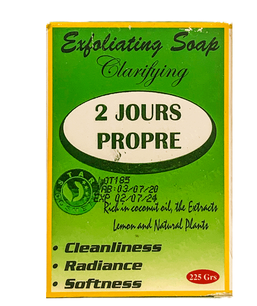 2 Jour Propre Savon Exfoliant Clarifiant à l'Huile de Coco et à l'Extrait de Citron