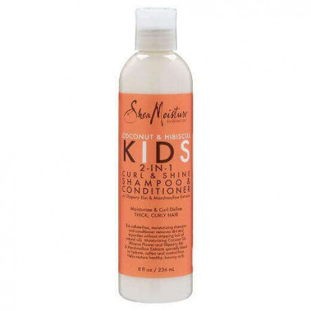 Shea Moisture - Coconut & Hibiscus KIDS - Shampoing et revitalisant 2 en 1 boucles et brillance